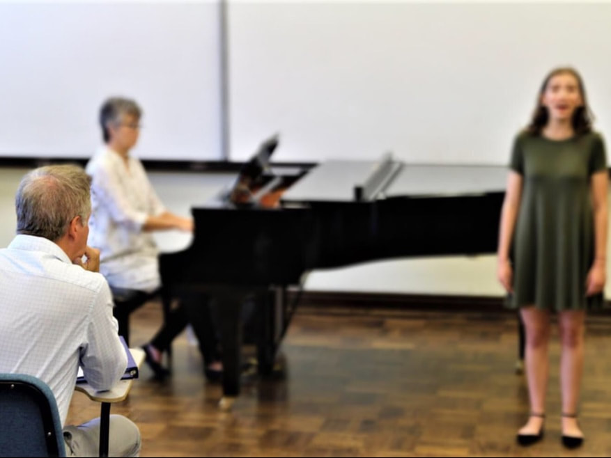 student performing during masterclass
